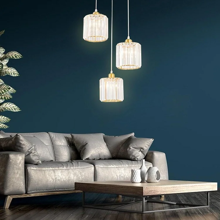 3 Metal Crystal Island Lantern Chandelier LED Ceiling Light - Appledas