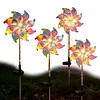 Solar Rainbow Pinwheel Garden Light with LED Solar Lights Solared Powered Wind Spinner Stake Waterproof Decorative Wind Spinner Lawn Lights for Lawn Patio Walkway Flower Bed