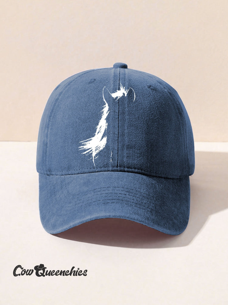 Western Horse Art Print Hats Blue / Onesize
