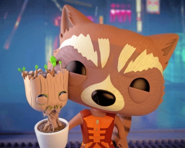 

Rocket Raccoon with Groot – Paint By Numbers - 40*50CM, 501 Original