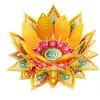 Peinture en diamant en 5D DIY d&eacute;coration acrylique de bureau, bougeoirs fleurs, d&eacute;coleur de bureau maison faite main pour adultes d&eacute;butants (Lotus jaune)