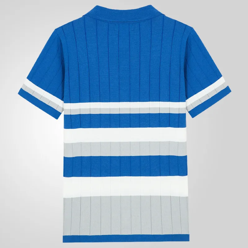 Uveng Uveng Men's New Summer Short Sleeve Knitted Striped Business Polo Shirts Men's SY0152