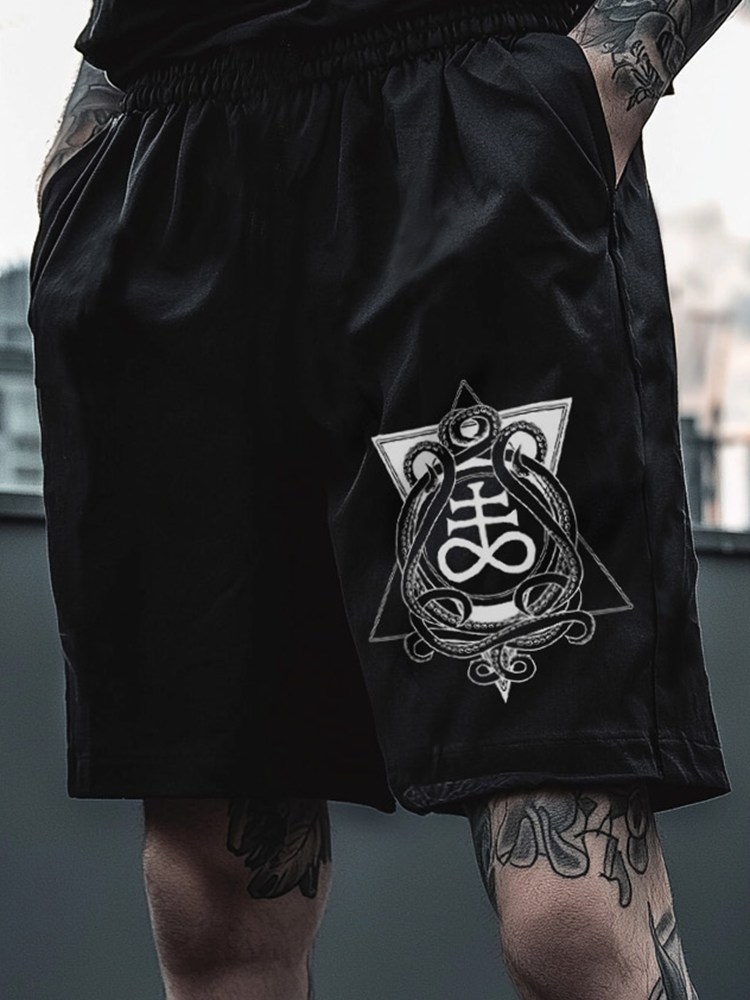 Satanic Skull Devil Totem Cthulhu Dark Printed Shorts / Rvogue / Rvogue