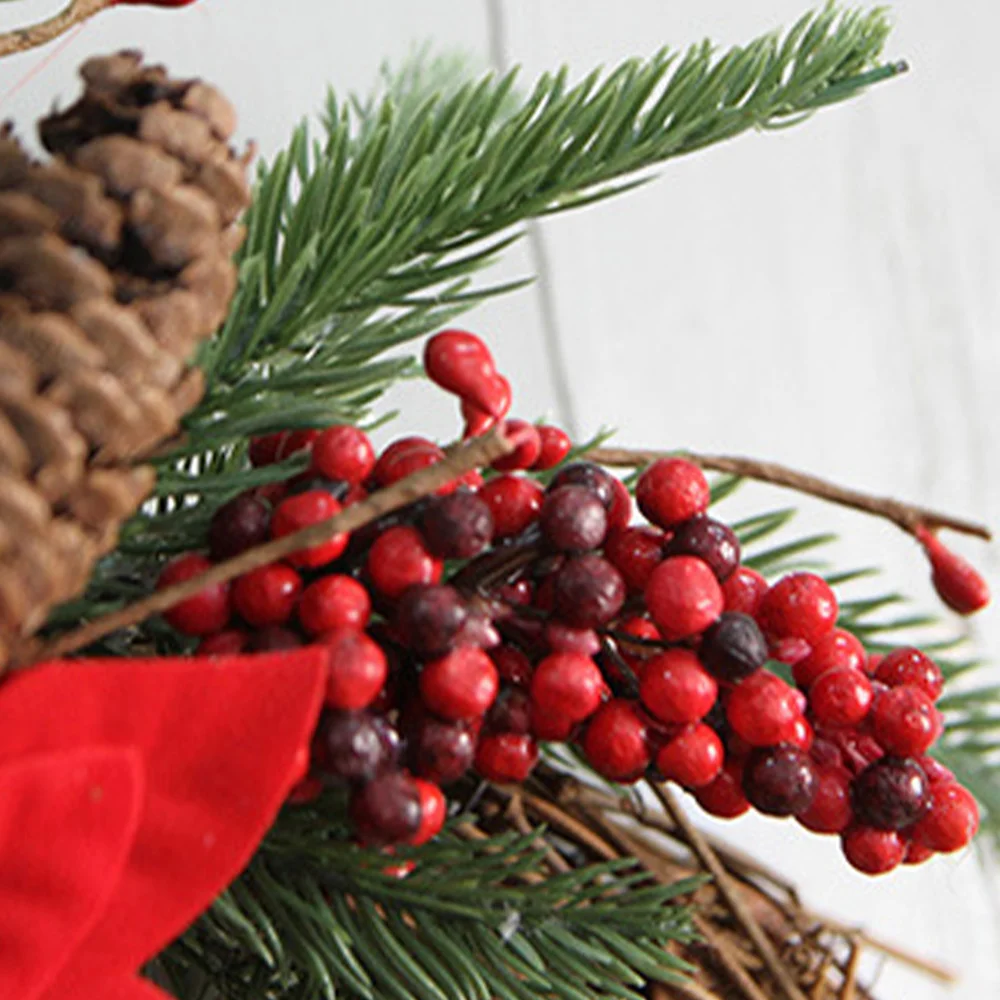 Christmas wreath rattan ornament circle simulation wreath props