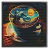 (Counted/Stamped) 11CT Van Gogh In Teacup - Cross Stitch 50*50cm/19.69*19.69in