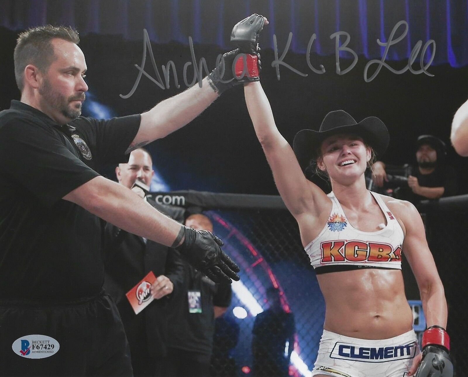 Andrea KGB Lee Signed UFC 8x10 Photo Poster painting BAS Beckett COA Invicta Picture Autograph 3