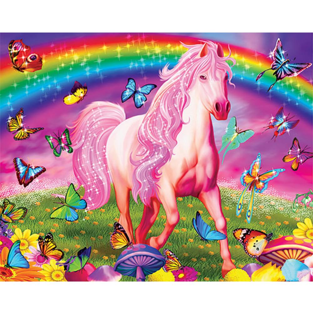 

40*30CM - Cartoon Horse - Round Drill Diamond Painting, 501 Original