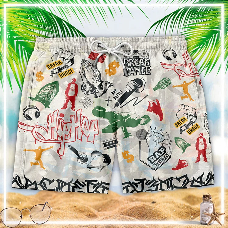 Hip Hop Symbols Summer Beach Shorts