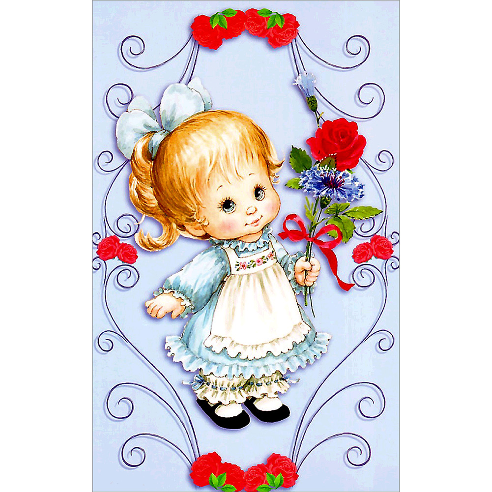 

30*45CM-Little Girl-Round Drill Diamond Painting, 501 Original