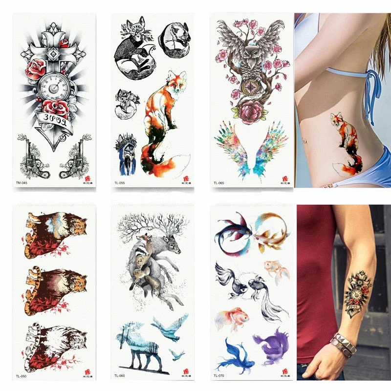 Temporary Tattoo Sticker Waterproof Fashion Women Men Japanese Geisha Warrior Samurai Fake Body Art Children Adult Hand Tattoo