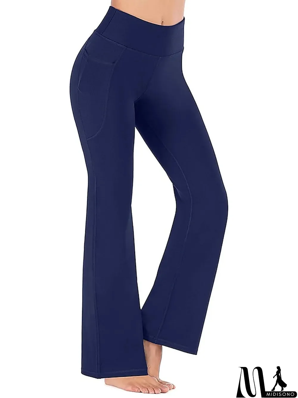 MidiSono - Women's Pants Trousers Full Length Fashion Streetwear Street Daily Black Dark Navy S M Fall Winter