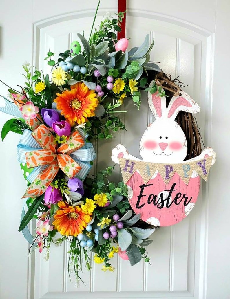 2022 New Easter Decoration - Easter Lamb's Ear Wreath