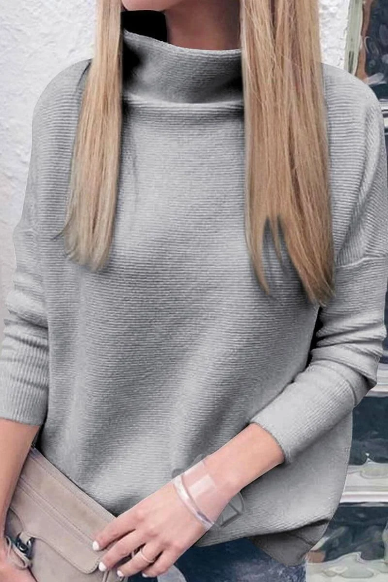 Half High Collar Long Sleeve Sweater