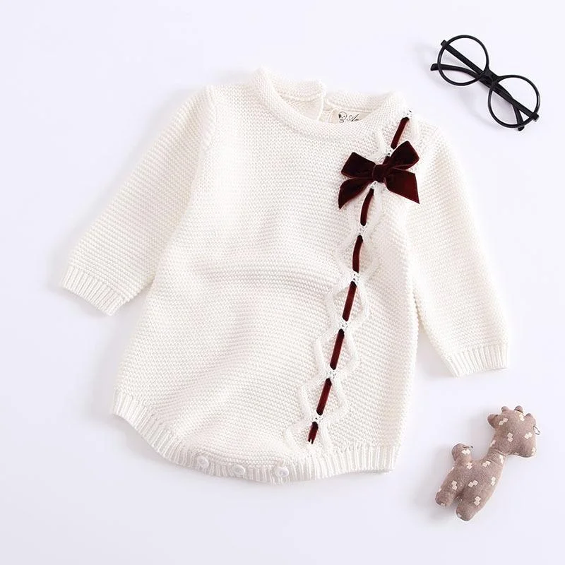 Newborn Baby Girls Boys Knitted Romper Baby Clothes Cotton Pompom Woolen Baby Rompers Ruffle Infant Baby Boys Jumpsuit Overalls