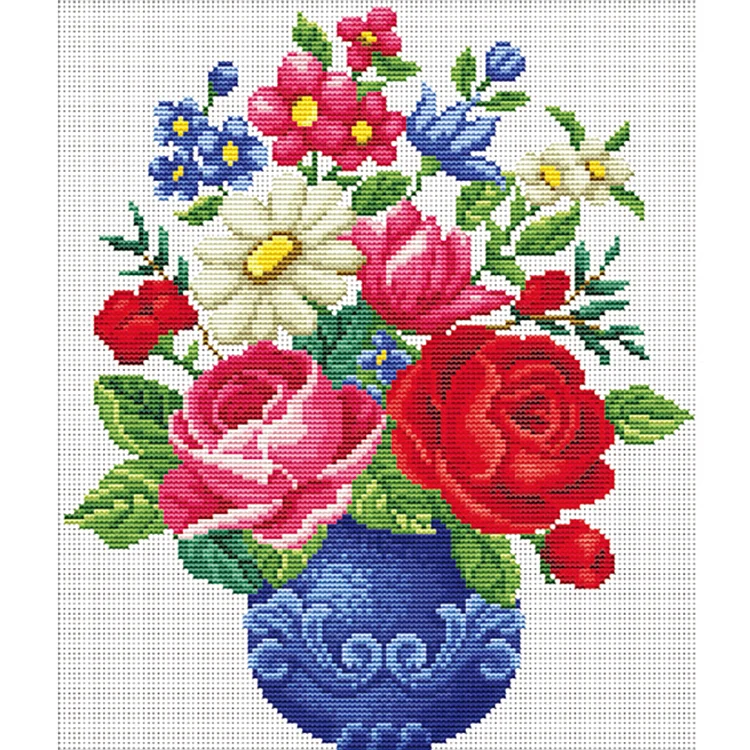 Flower 11CT Stamped Cross Stitch 38*43cm