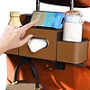 Car Back Seat Organizer with Cup Holder Tissue Box and Hooks Travel Accessories