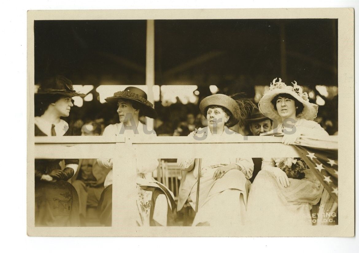 Distinguished Women of Washington - Early 1900s Horse Show Vintage Press Photo Poster painting