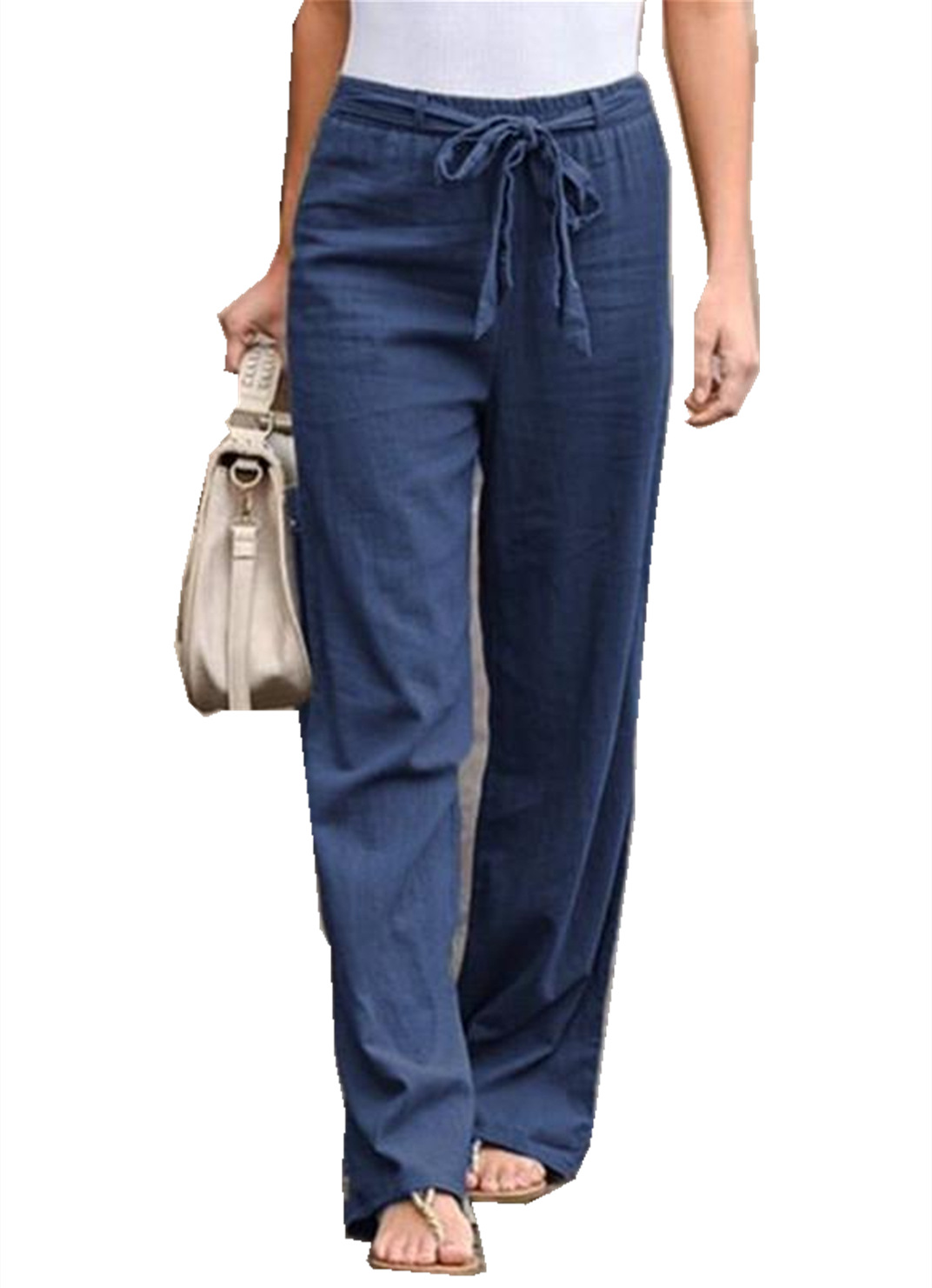 Women Streetwear Fashion Cotton Linen Loose Comfortable Elegant Vintage Pants