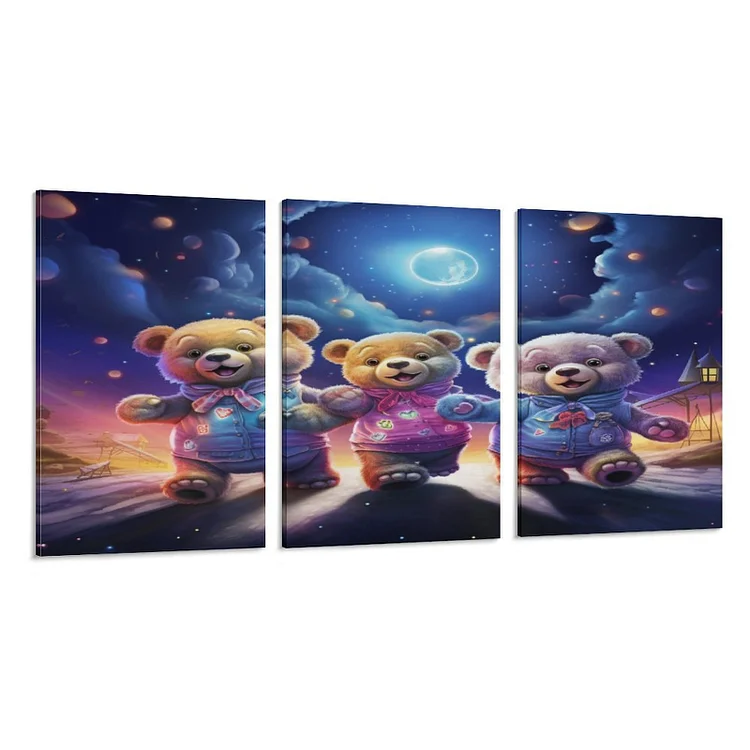 3 Panel Hanging Posters Vertical ANIMAL BEAR   customized, personalized, gift