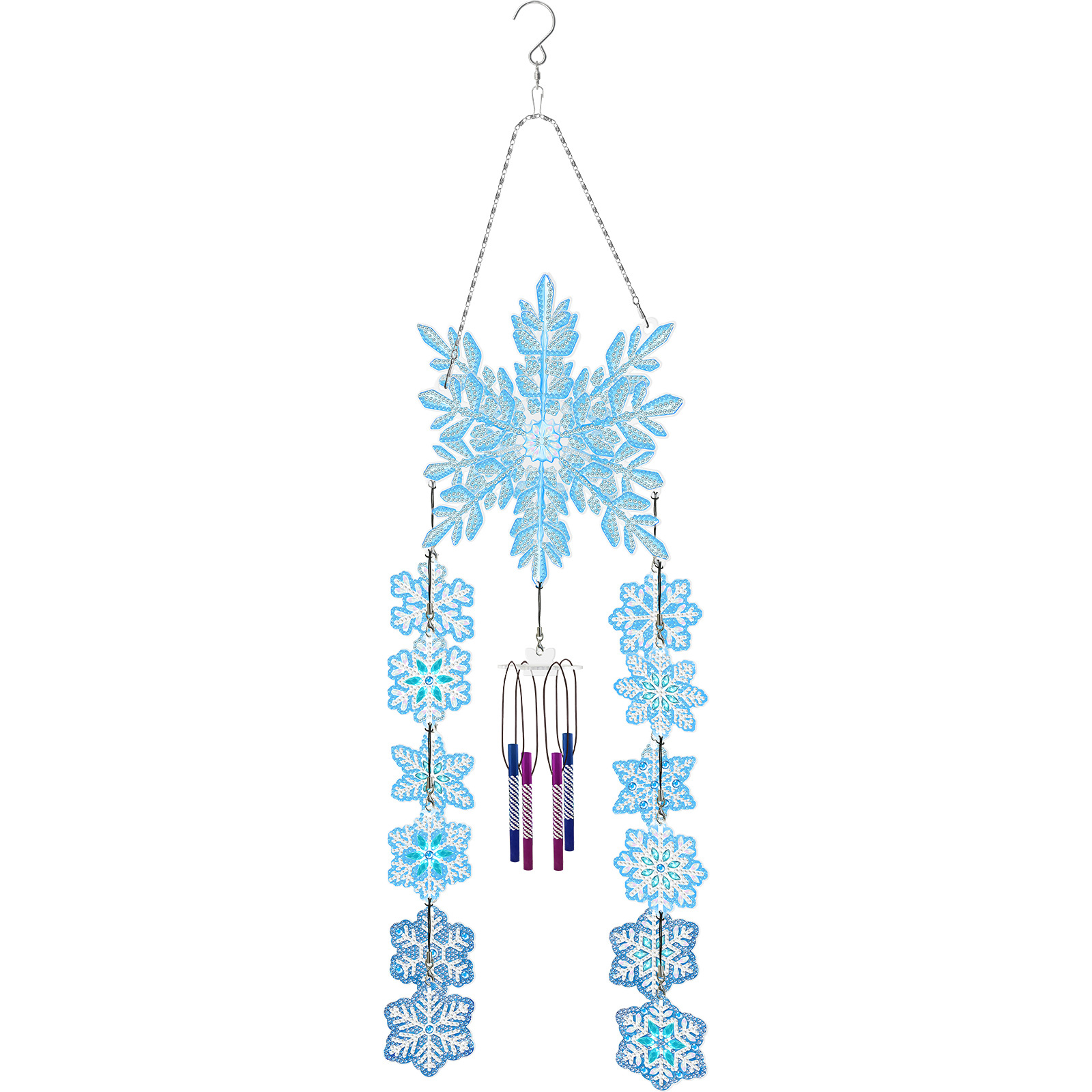 Diamond Painting DIY Dot Diamond Wind Chime Christmas New Product Cross border Snowflake Three dimensional Wind Chime Pendant Decorative Painting Wholesale