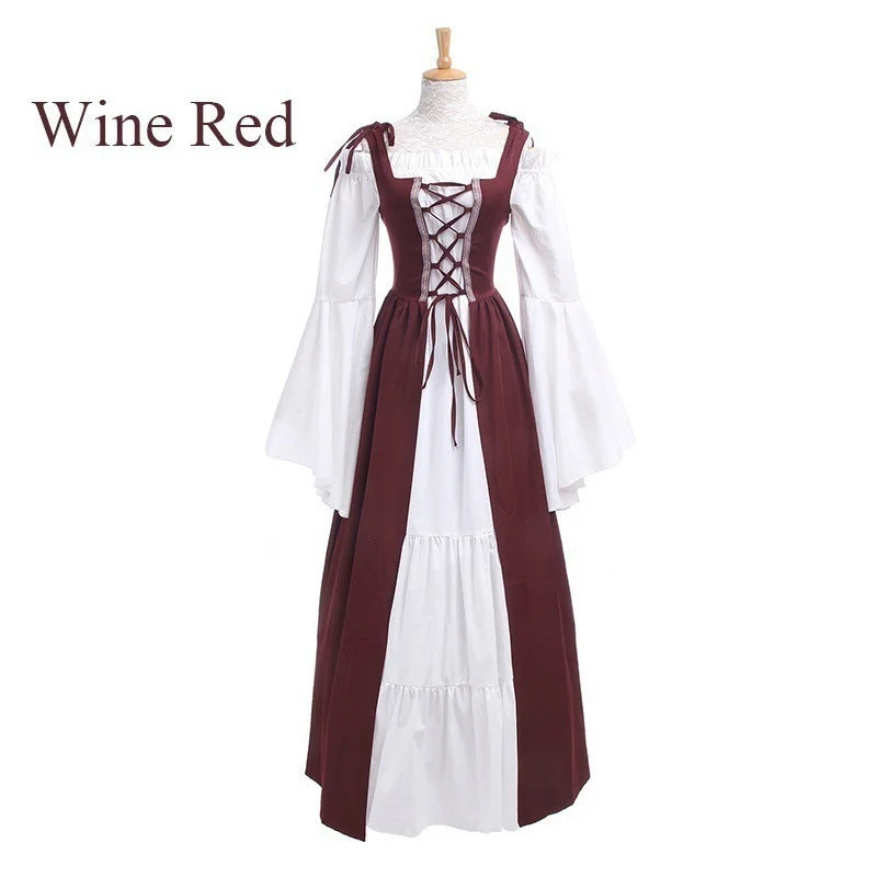 Uveng Collar Basic Model Tied Waist Retro Dress