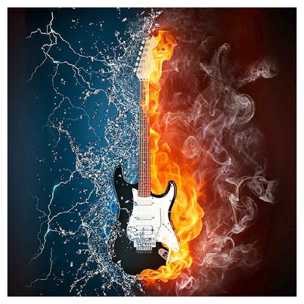

30*30CM - Guitar - Round Drill Diamond Painting, 501 Original