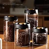 Airtight Glass Food Storage Jars - Transparent, Sealed, Moisture-Proof, and Vacuum Containers for Coffee Beans, Available in 500/900/1200/1800ml - Essential Home Supplies