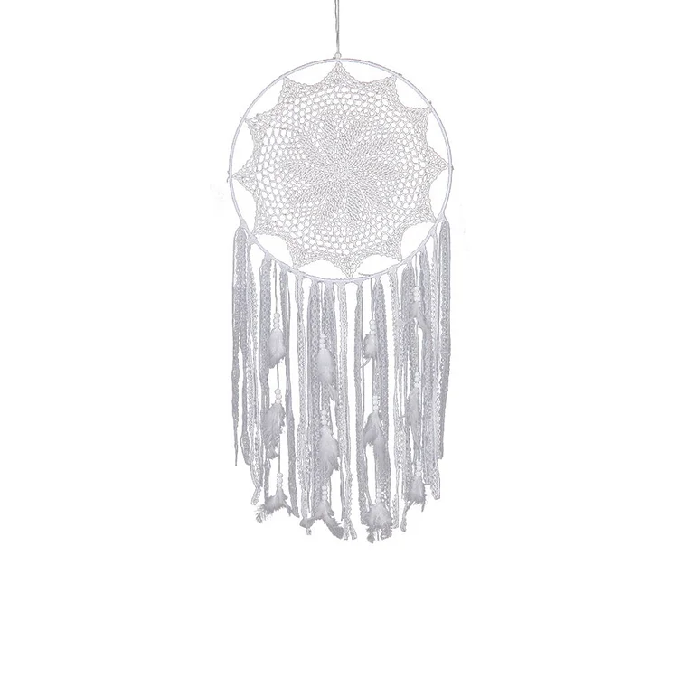 White Boho Big Dream Catcher