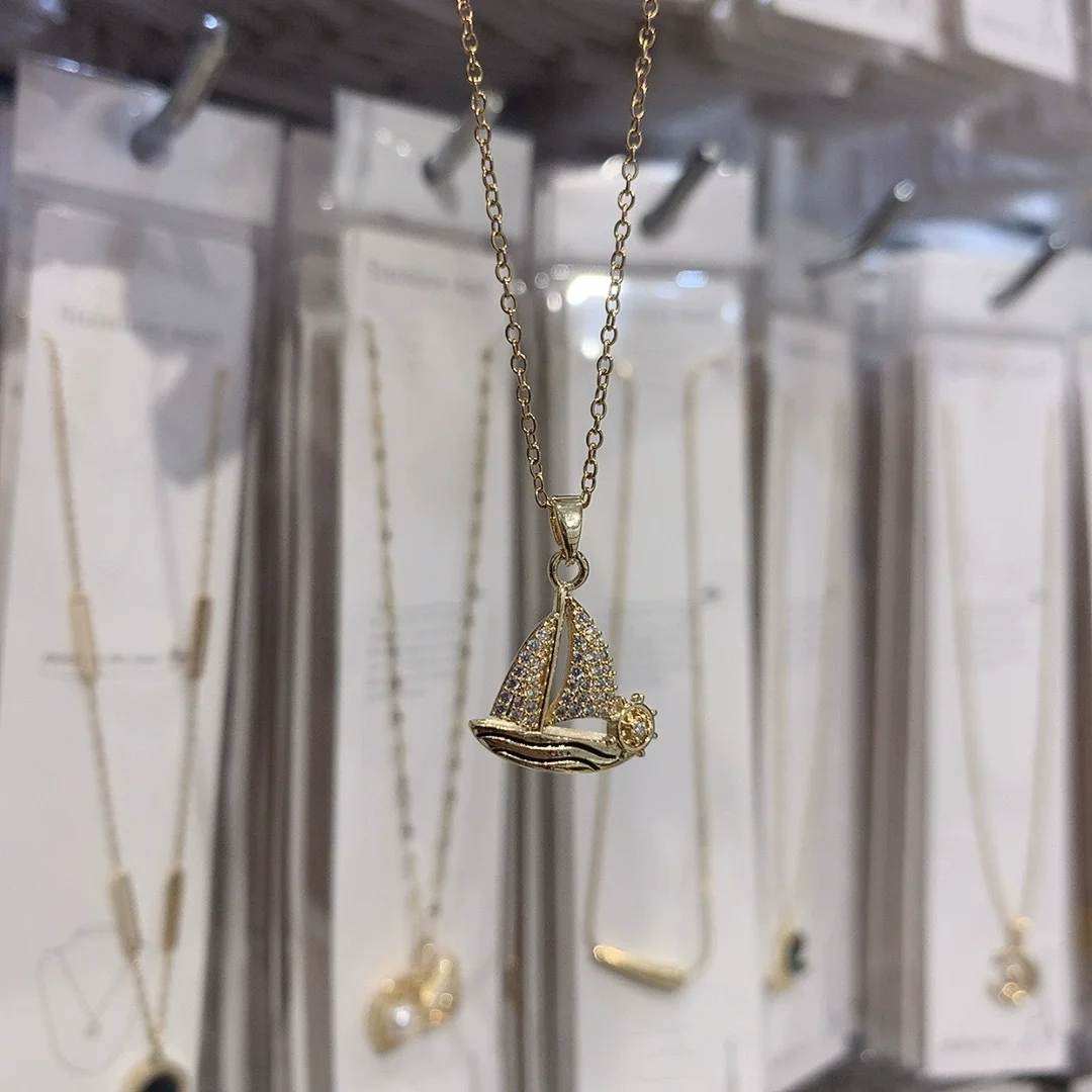 Sailboat Zirconia Necklace