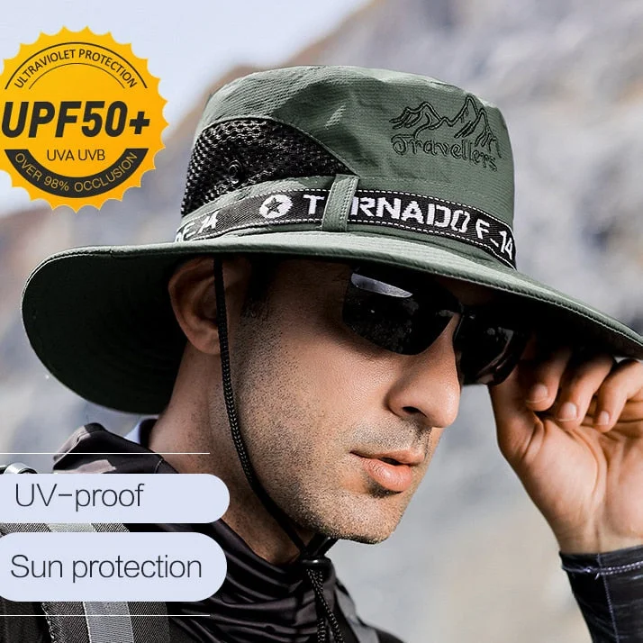 UPF 50+ Hats Men Sun Protector UV-Proof Breathable Bucket Hat