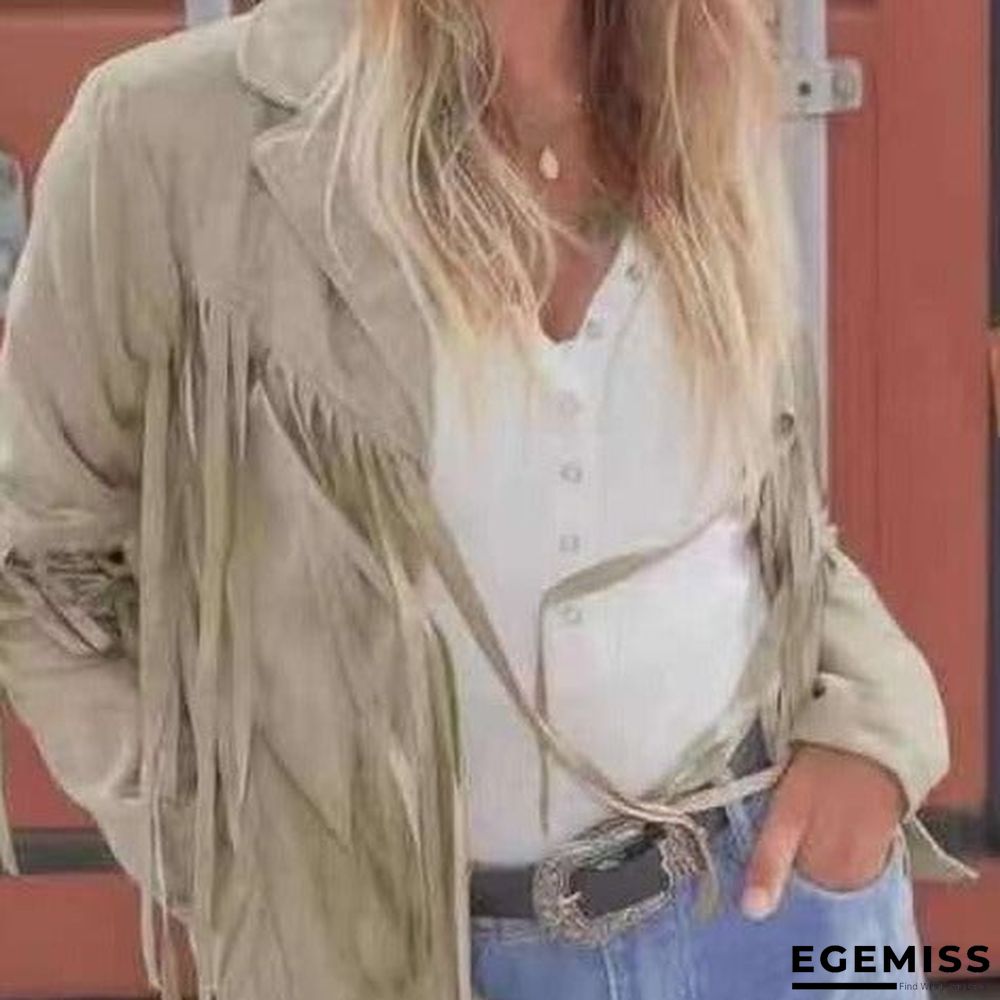 Long Sleeve Printed Tassel Jacket Women | EGEMISS