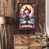 Halloween Horrorfilm Tarotkarten - runder Bohrer Diamantmalerei - 40*60cm (große Größe)
