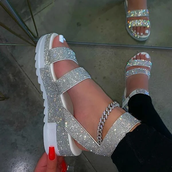 HUXM Bright Diamond Sexy Platform Sandals