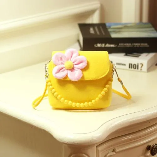2019 Brand New Lovely Baby Girls Kids 3D Flower Mini Zipper Shoulder Messenger Purse Bag Leopard Candy Color Coin Purses Gift