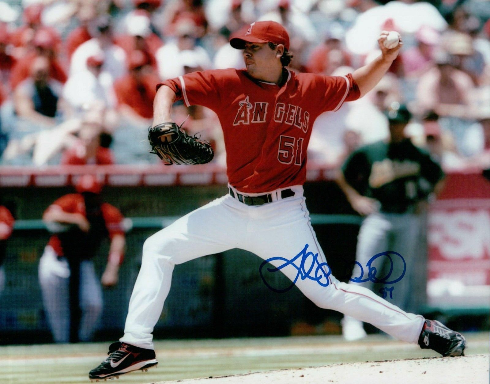 Joe Saunders Signed 8X10 Photo Poster painting Autograph Anaheim Angels Home Blue Pitch Auto COA