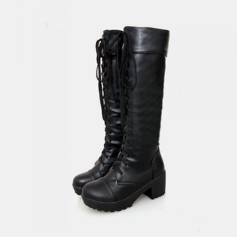 Lace Up High Boots