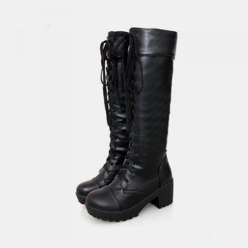 Lace Up High Boots