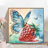 Diamond Painting-DIY Crystal Rhinestone Butterfly and Strawberry
