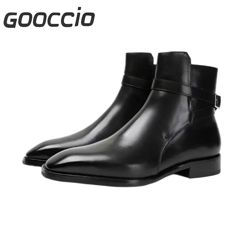 NJ203 Calf-Skin High-Top Chelsea Boots For Men GOOCCIO-NJ-Series  