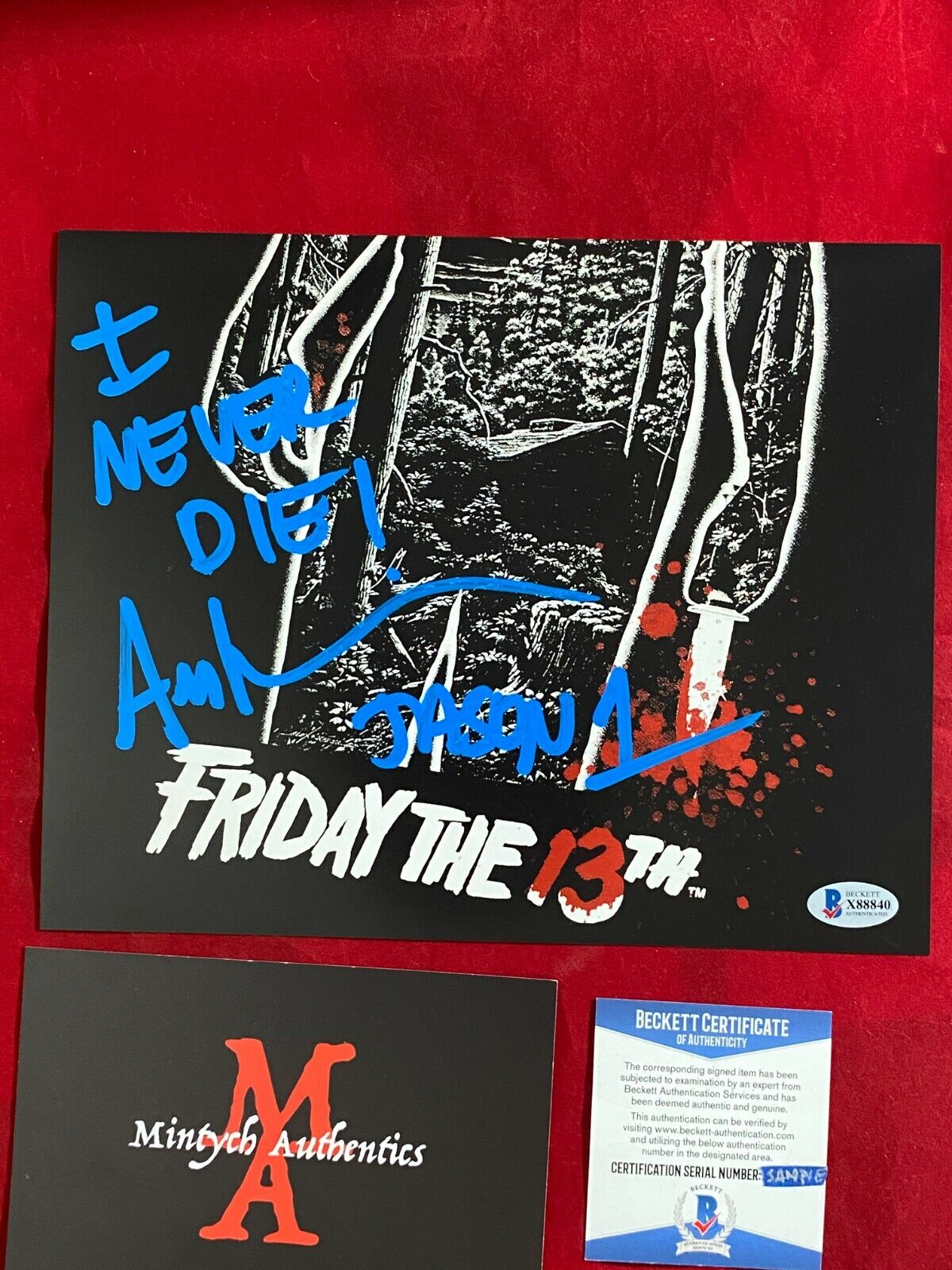 ARI LEHMAN FIRST JASON VOORHEES SIGNED 8X10 Photo Poster painting! FRIDAY THE 13TH! BECKETT COA