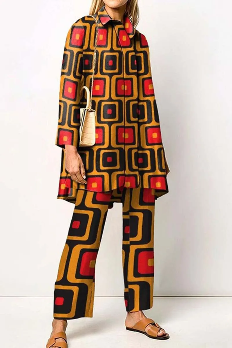 Patchwork Print Long Sleeve Shirt
