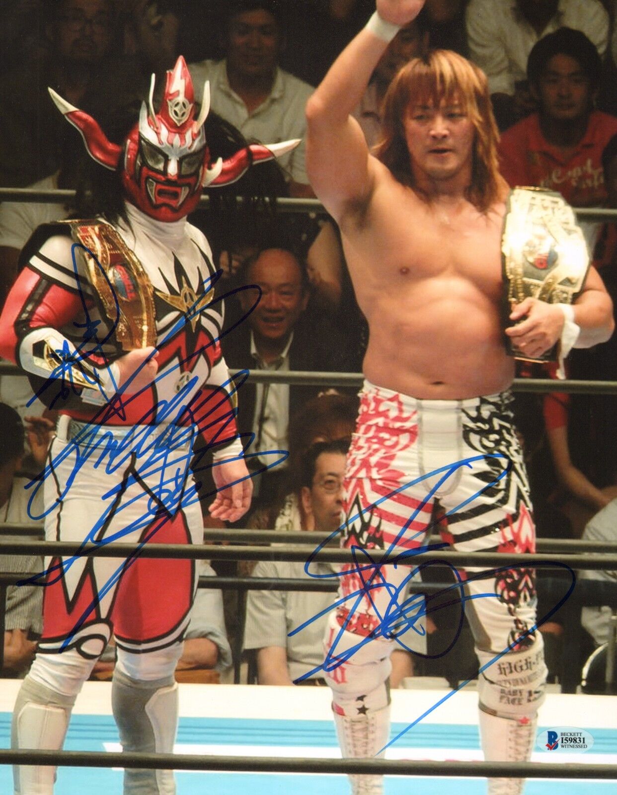 Jushin Liger & Hiroshi Tanahashi Signed 11x14 Photo Poster painting BAS New Japan Pro Wrestling
