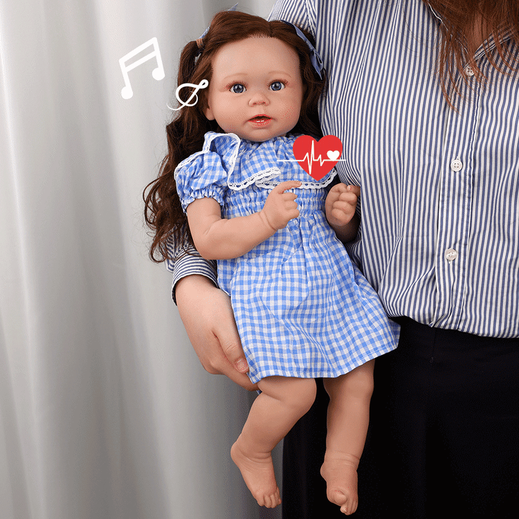 Babeside Stella 20'' Reborn Baby Doll Blue: Love at First Sight that Look Real with Heartbeat Coos and Breath
