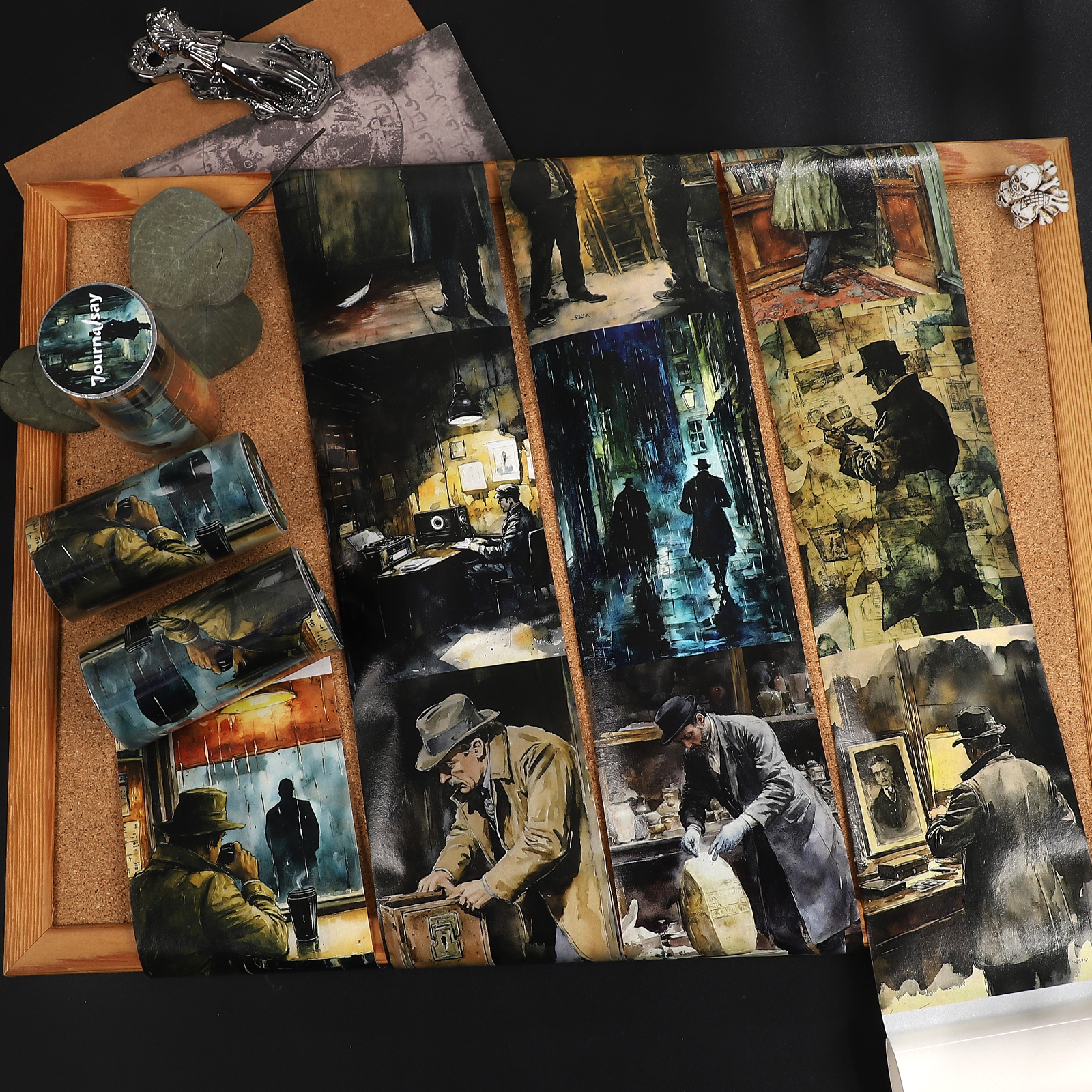 와시 테이프 - 80mm*199cm 빈티지 탐정 캐릭터