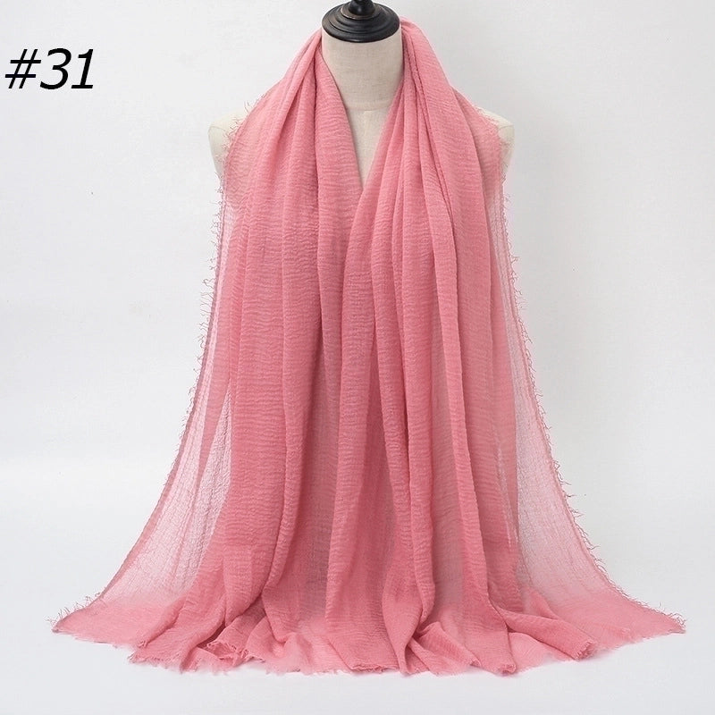 20 Pieces Fashion Solid Color Cotton Pashmina Scarves