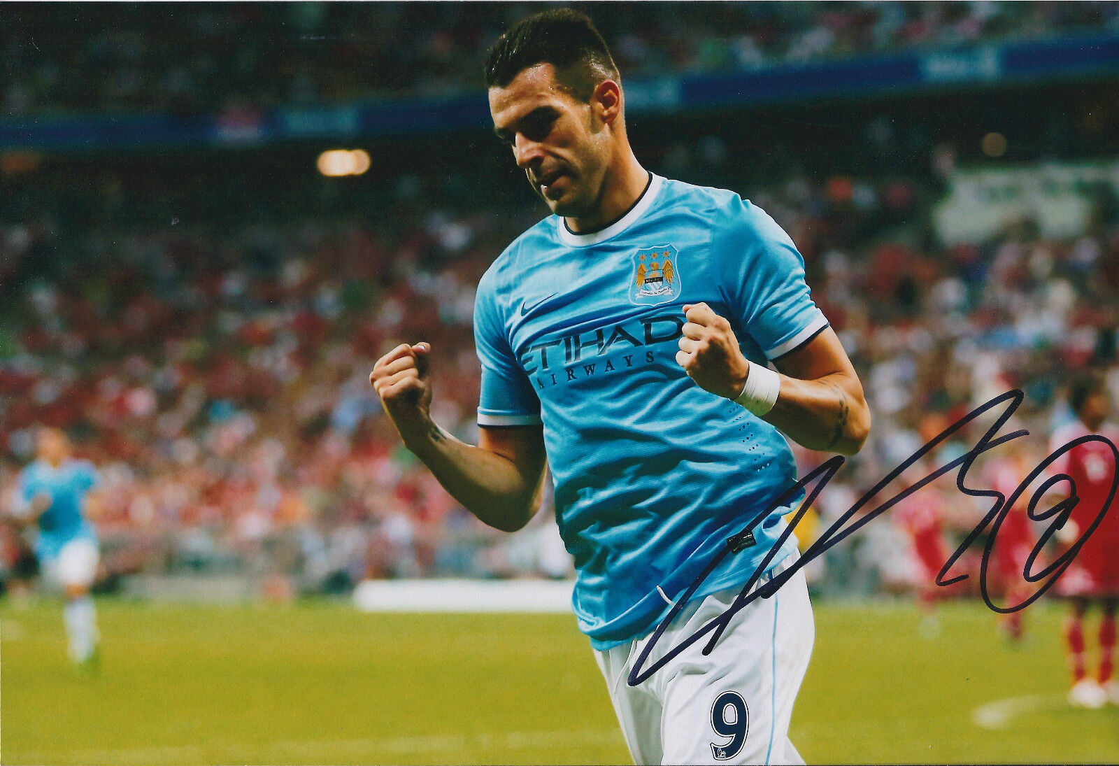 Alvaro NEGREDO Signed Autograph 12x8 Photo Poster painting AFTAL COA Man City Premier League