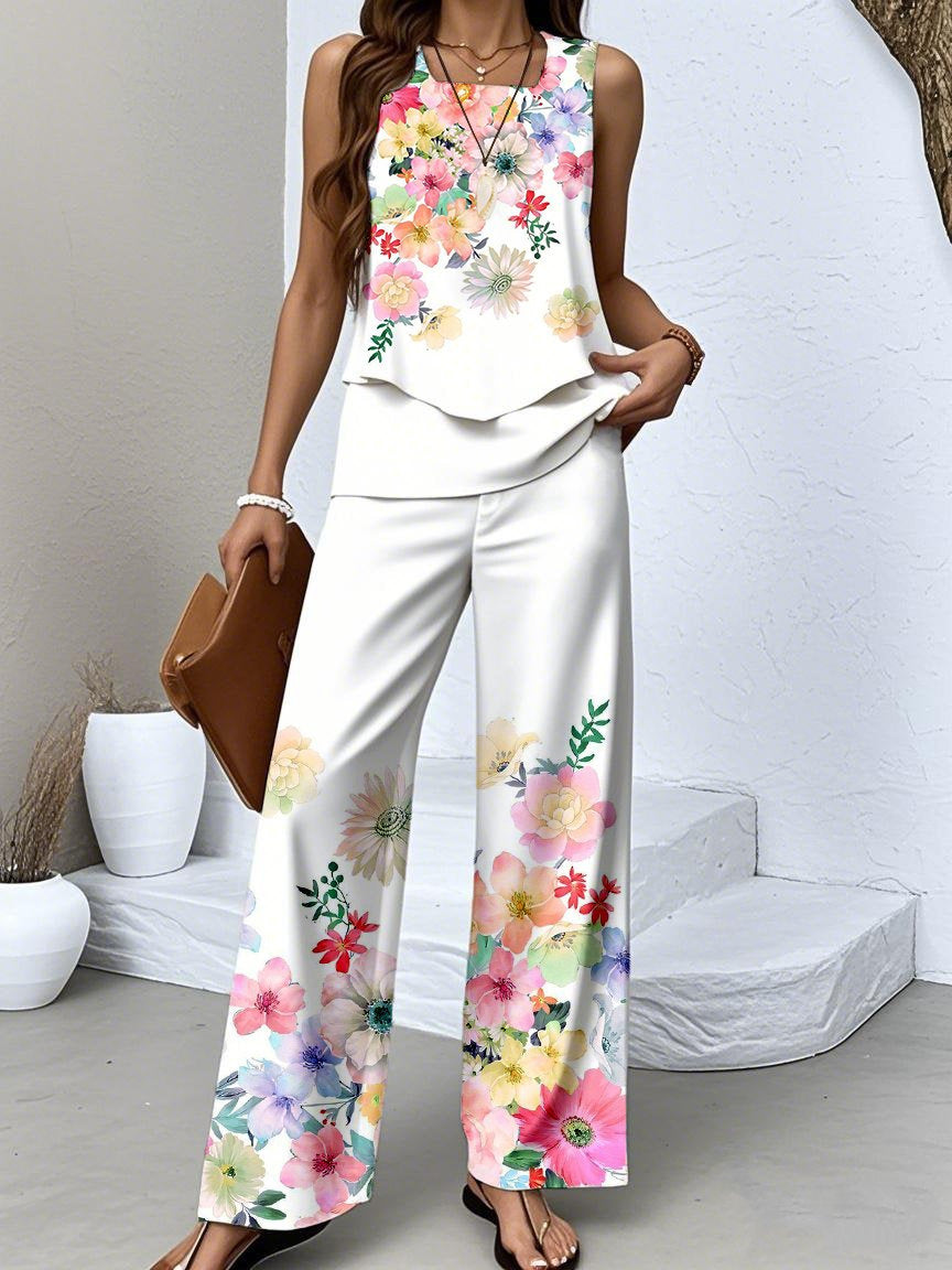 Women Long Sleeve V-neck Graphic Floral Printed Top