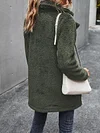 Solid Color Fleece Lining Long Sleeves Coats