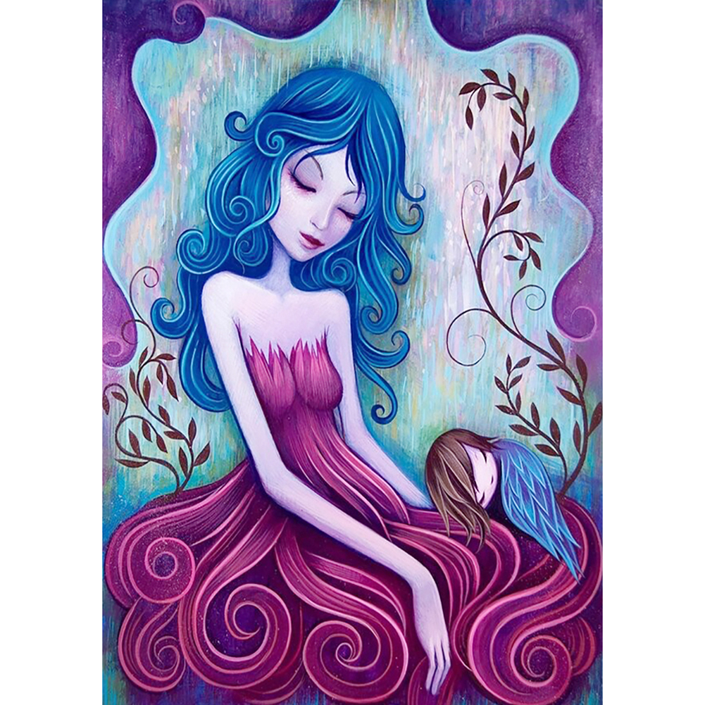 

30*40CM - Round Drill Diamond Painting - Painted Girl, 501 Original