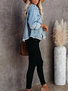 Casual loose hem short denim coat